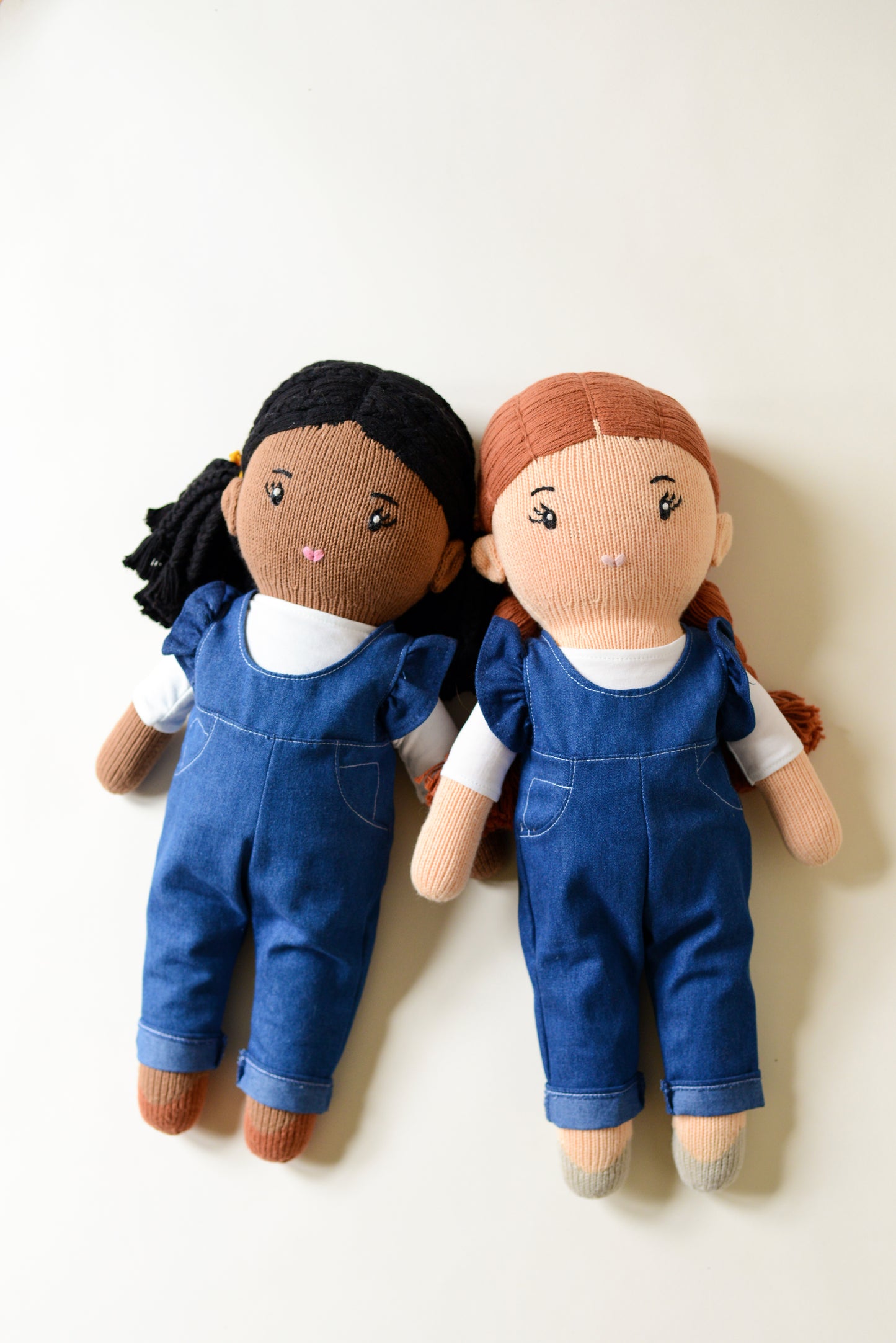 "Melissa Mae" Black Haired Hand-Knit Girl Doll