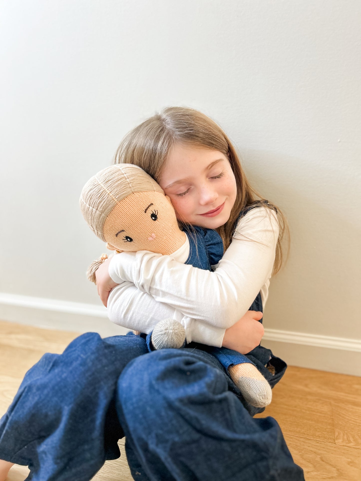 Brunette Hand-Knit Girl Doll