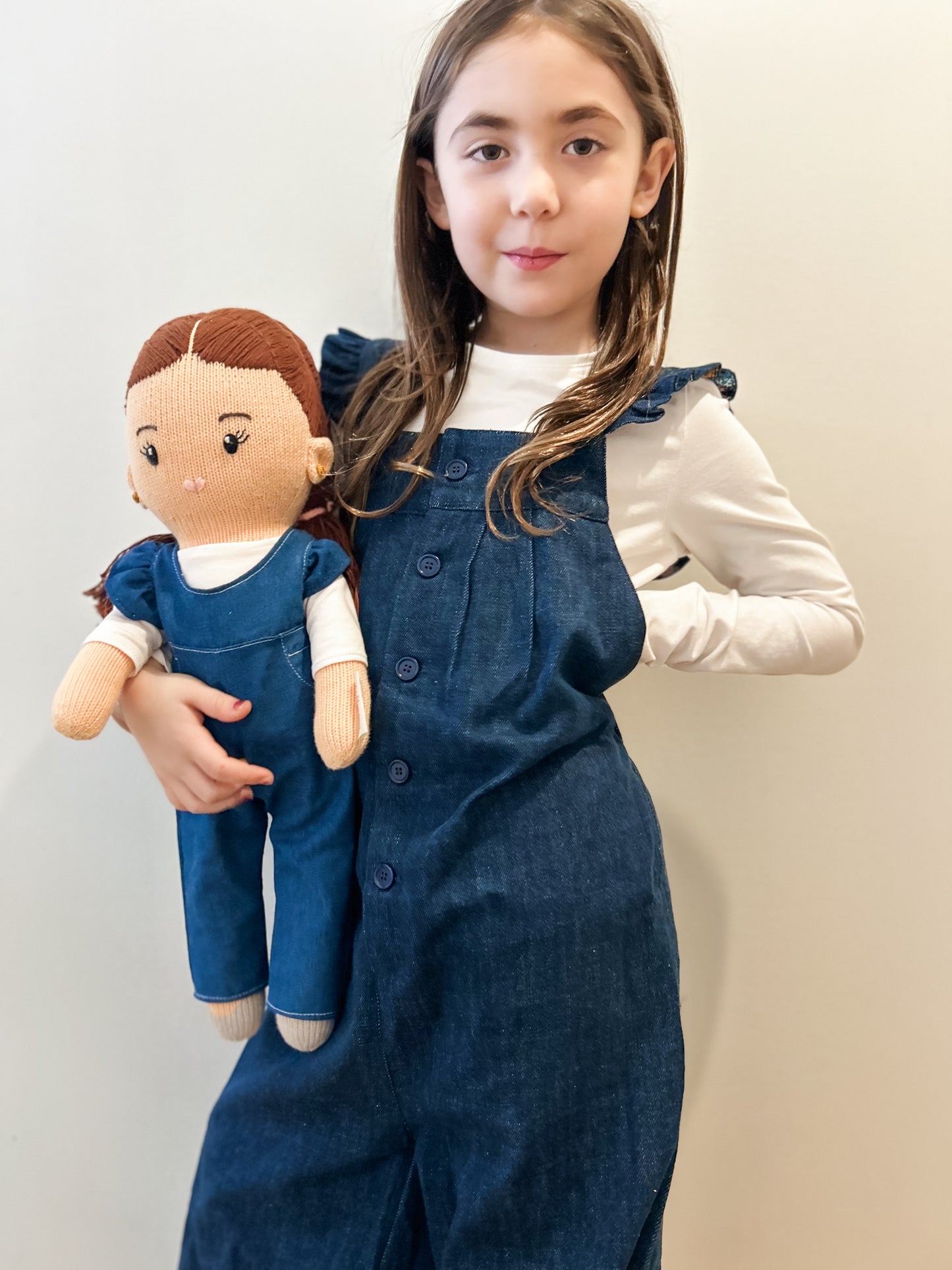 Brunette Hand-Knit Girl Doll