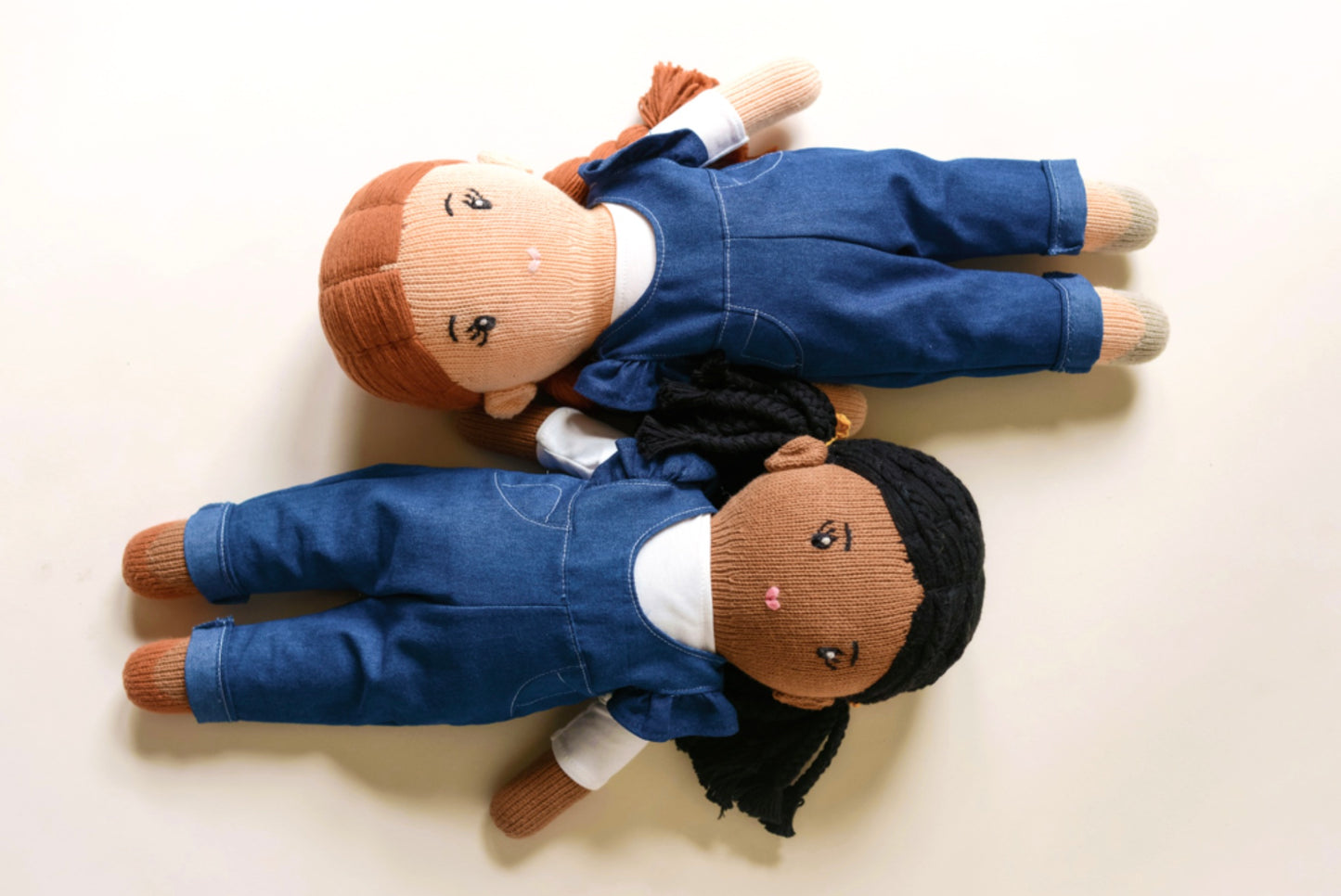 "Melissa Mae" Black Haired Hand-Knit Girl Doll